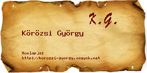 Körözsi György névjegykártya