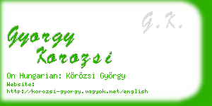 gyorgy korozsi business card